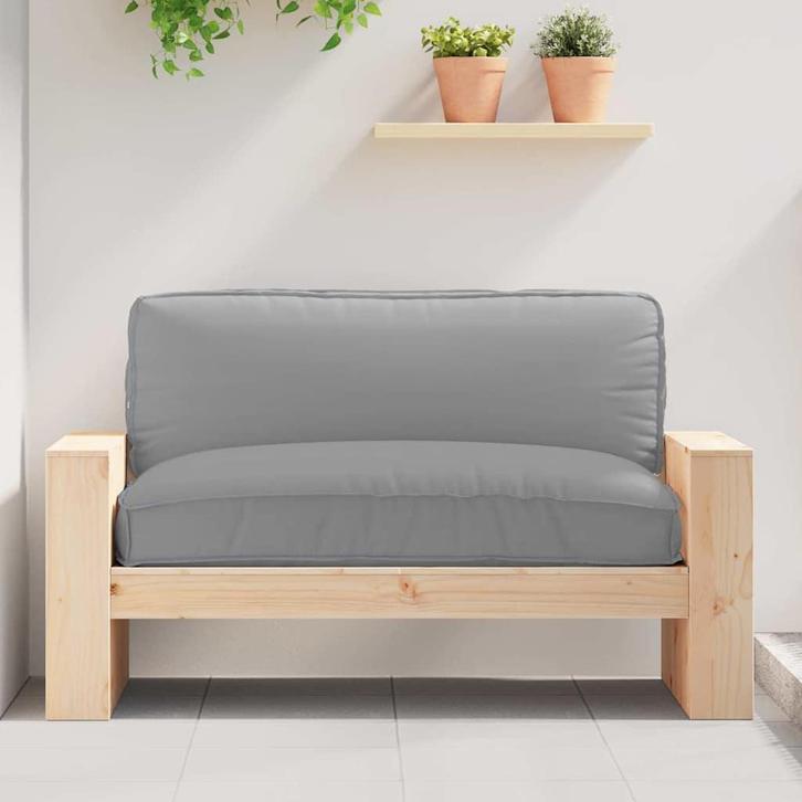 vidaXL Palletkussen voor zitting Grijs 120 x 80 x 12 cm, Huis en Inrichting, Woonaccessoires | Kussens, Grijs, Nieuw, Verzenden