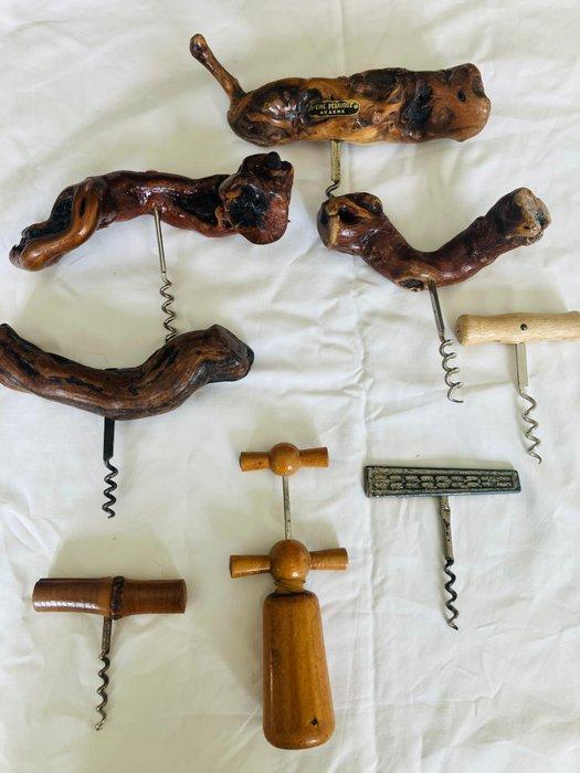 Kurkentrekker (8) - Hout - Collectie kurkentrekkers, Antiek en Kunst, Antiek | Keukenbenodigdheden