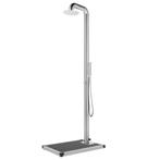 vidaXL Buitendouche met grijze basis 230 cm roestvrij staal, Verzenden, Nieuw