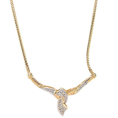 Gouden choker met diamant 14 krt, Sieraden, Tassen en Uiterlijk, Kettingen, Wit, Zo goed als nieuw, Goud, Verzenden