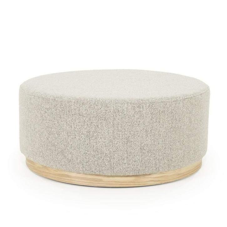 Poef Avah Large - Taupe Mantz - 96302 - eleonora producten, Huis en Inrichting, Stoffering | Tapijten en Kleden, Nieuw