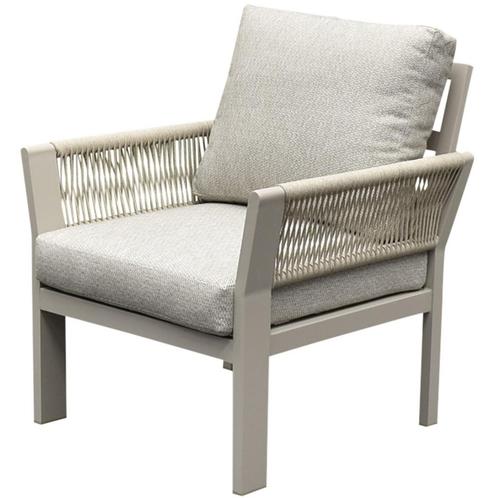 Saigon lounge tuinstoel aluminium latte soft grey kussens, Tuin en Terras, Tuinstoelen, Nieuw, Aluminium, Ophalen of Verzenden