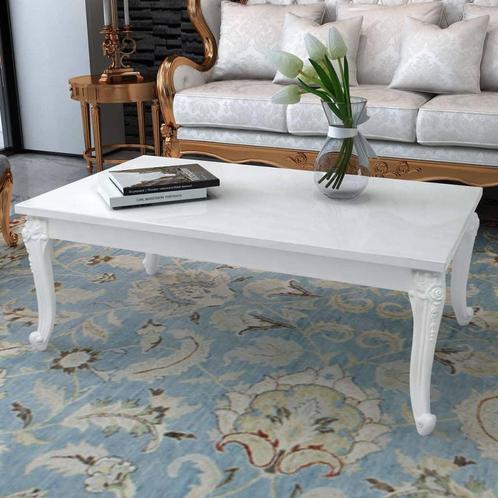 vidaXL Salontafel 115x65x42 cm hoogglans wit, Huis en Inrichting, Tafels | Salontafels, 100 tot 150 cm, Nieuw, Overige materialen