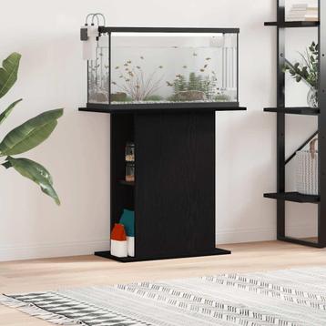 vidaXL Aquariumstandaard Zwart Eiken 75x36x72,5 cm Bewerkt beschikbaar voor biedingen