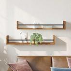 vidaXL Wandplank met plank 2 pcs Oud hout 80 x 16 x 14 cm, Huis en Inrichting, Woonaccessoires | Wandplanken en Boekenplanken