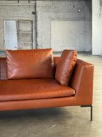 BB Italia Charles Bank | Leer (Z.G.A.N), Leer, Driepersoons, 75 tot 100 cm, Ophalen of Verzenden