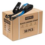 50x FORTEX 2-delige spanband met ratel en haken - 25mm -, Verzenden, Nieuw