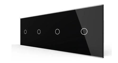 Livolo | Zwart | Touchscreen schakelaar | Dimmer | 1+1+1+1 |, Doe-het-zelf en Verbouw, Elektra en Kabels, Schakelaar, Nieuw, Ophalen of Verzenden