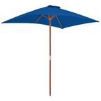 Parasol met houten paal 150x200 cm blauw (Overige), Nieuw, Verzenden