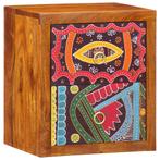 vidaXL Nachtkastje met lade Bruin 35 x 30 x 40 cm Massief, Minder dan 45 cm, Verzenden, Nieuw, Minder dan 55 cm