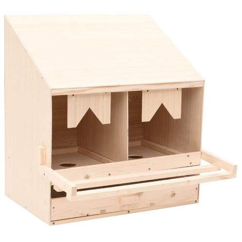 vidaXL Kippenlegkast 2 compartimenten 63x40x65 cm massief, Zakelijke goederen, Agrarisch | Veevoer, Verzenden