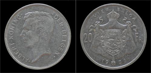 Belgium Albert I 20 frank (4belga) 1932-vl-pos B nickel, Postzegels en Munten, Munten | Europa | Niet-Euromunten, Verzenden