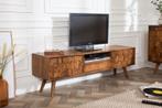 Massief TV-bord MYSTIC LIVING 140cm Sheesham naturel 3D, Huis en Inrichting, Kasten | Televisiemeubels, Ophalen of Verzenden, Nieuw
