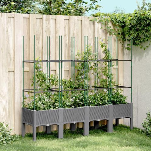 vidaXL Plantenbak met latwerk 160x40x142,5 cm polypropeen, Tuin en Terras, Bloembakken en Plantenbakken, Nieuw, Kunststof, Verzenden