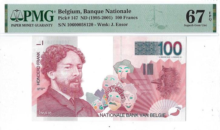 100 francs 1995-2001 - PMG 67, Postzegels en Munten, Munten en Bankbiljetten | Verzamelingen, Verzenden