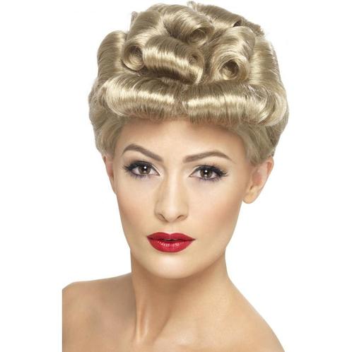 Blonde pruik met opgestoken haar - Damespruiken, Hobby en Vrije tijd, Feestartikelen, Verzenden