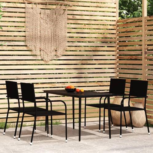 vidaXL 5-delige Tuinset zwart, Tuin en Terras, Tuinsets en Loungesets, Tuinset, Nieuw, 4 zitplaatsen, Rotan, Verzenden
