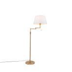 Vloerlamp brons met witte kap en verstelbare arm - Ladas, Verzenden, Nieuw, Stof, Modern
