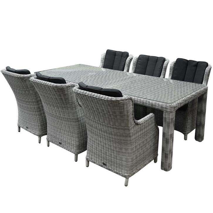 Darwin Bergamo dining tuinset 240x100xH75 cm wit, Tuin en Terras, Tuinsets en Loungesets, Nieuw, Wicker, Ophalen of Verzenden
