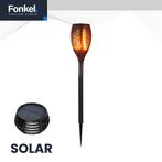 LED Solar tuinfakkel zonne-energie ZWART IP44, Ophalen of Verzenden, Nieuw