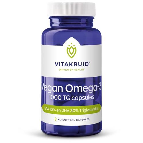 Vitakruid Omega 3 1000 TG Vegan 60 softgels, Diversen, Verpleegmiddelen, Nieuw, Verzenden