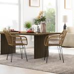 TRUUSK Set van 2 Boho-stijl Keukenstoelen - PE Rotan - 56 x, Huis en Inrichting, Stoelen, Verzenden, Nieuw