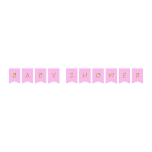 Roze Letterslinger Baby Shower 1,7m, Hobby en Vrije tijd, Feestartikelen, Nieuw, Verzenden