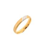 Gematteerde bicolor gouden ring (witgoud, geelgoud), Sieraden, Tassen en Uiterlijk, Ringen, 18 tot 19, Gebruikt, Overige kleuren