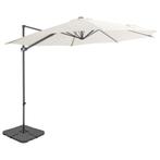 vidaXL Parasol met draagbare voet zandkleurig, Tuin en Terras, Parasols, Verzenden, Nieuw