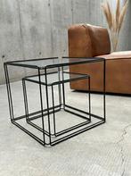 Atrow - Max Sauze - Bijzettafel (2) - Isocele - Metaal, Glas, Antiek en Kunst, Antiek | Meubels | Stoelen en Banken