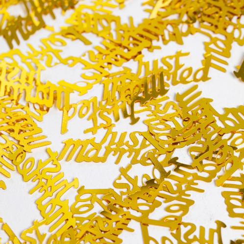Tafelconfetti Just Married Goud, Hobby en Vrije tijd, Feestartikelen, Nieuw, Verzenden