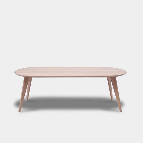 Tafel Plat Ovaal Eikenhout - Hout Onderstel - Onbehandeld, Huis en Inrichting, Tafels | Eettafels