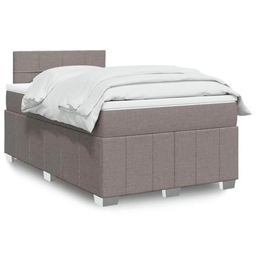 vidaXL Boxspring met matras stof taupe 120x190 cm, Huis en Inrichting, Slaapkamer | Bedden, 120 cm, 190 cm of minder, Twijfelaar