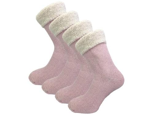 4 paar Merinowollen Huissokken - Roze, Kleding | Heren, Sokken en Kousen, Verzenden