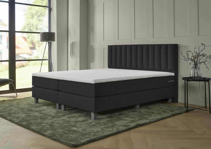 ACTIE! Boxspring Corsica 160 200 Zwart, Huis en Inrichting, Slaapkamer | Boxsprings, 160 cm, 200 cm, Zwart, Tweepersoons, Nieuw