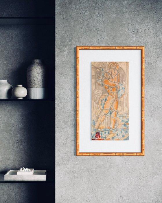 Paule Ingrand (1910-1997) - Grande étude pour vitrail ou, Antiek en Kunst, Kunst | Designobjecten