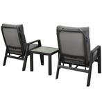 Showroommodel Vegas lounge balkonset 3 delig verstelbaar, Tuin en Terras, Ophalen of Verzenden, Nieuw