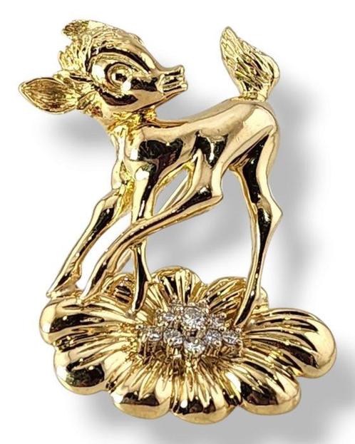 Broche - 18 karaat Geel goud, 18K Goud en 1.0Ct Diamanten, Sieraden, Tassen en Uiterlijk, Antieke sieraden