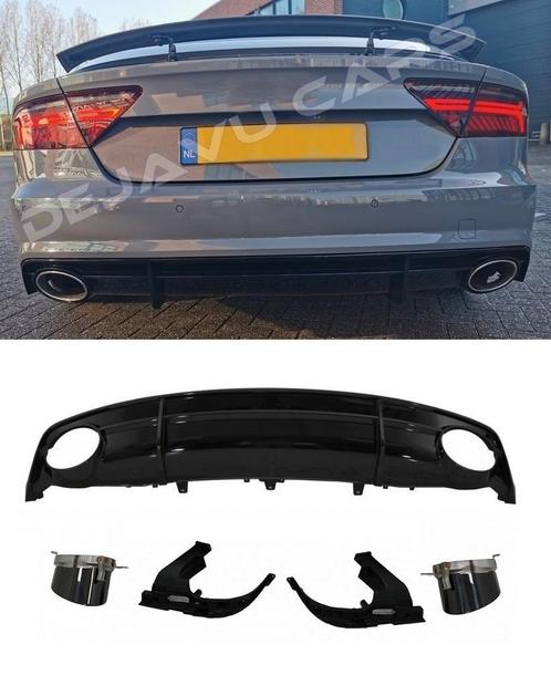 RS7 Look Diffuser + Uitlaat tips voor Audi A7 4G S line / S7, Auto-onderdelen, Carrosserie en Plaatwerk, Achter, Bumper, Nieuw