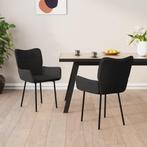 vidaXL Eetkamerstoelen 2 st fluweel zwart, Huis en Inrichting, Stoelen, Verzenden, Nieuw, Zwart