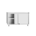 GGM Gastro | Gesloten RVS werktafel KOPENHAGEN ECO - |, Huis en Inrichting, Verzenden, Nieuw, Effen