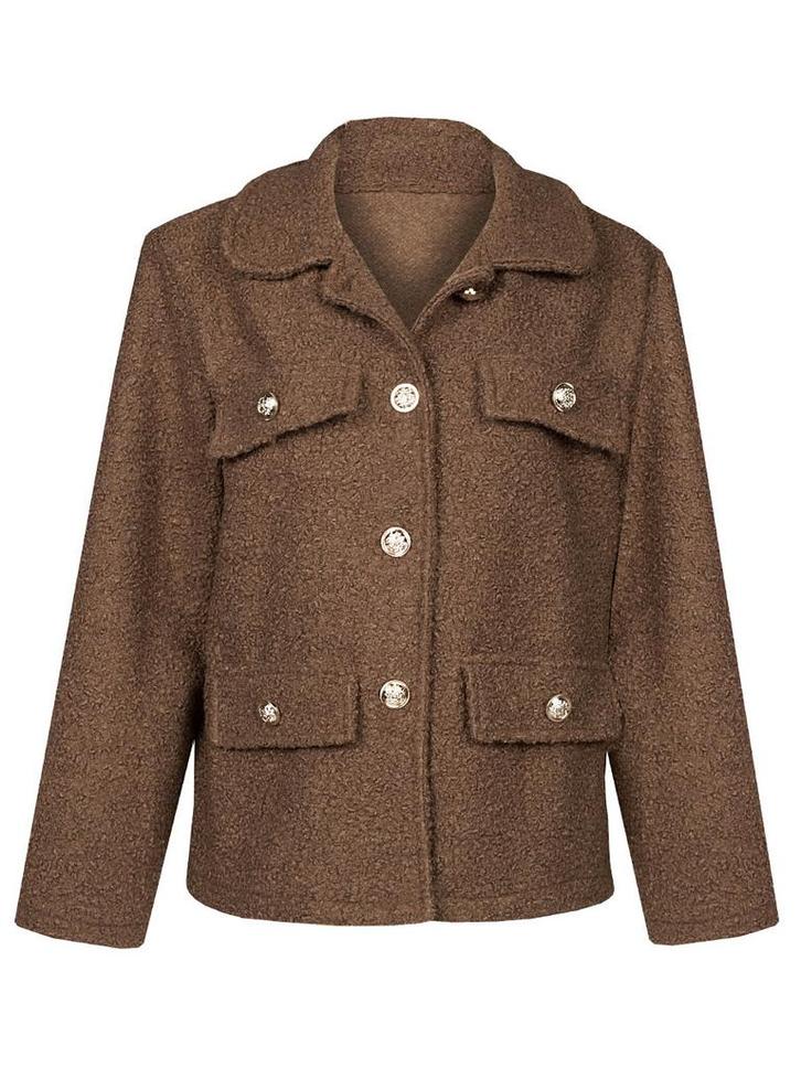 Jasje Bouclé Bruin, damesjas, Kleding | Dames, Jassen | Winter, Verzenden