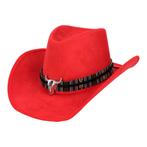 Rode Cowboy Hoed Luxe, Nieuw, Verzenden