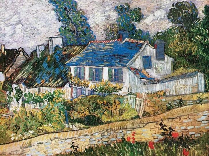 Kunstdruk Vincent Van Gogh - Case ad Auvers 80x60cm, Huis en Inrichting, Woonaccessoires | Schilderijen, Tekeningen en Foto's