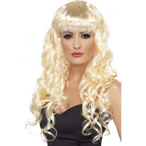 Blonde krullen pruik voor dames - Damespruiken, Hobby en Vrije tijd, Feestartikelen, Verzenden