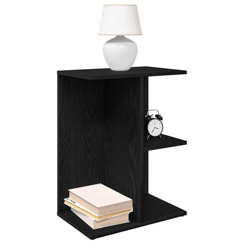 vidaXL Nachtkastje 46,5x29x61 cm bewerkt hout zwart, Huis en Inrichting, Slaapkamer | Nachtkastjes, Nieuw, Hout, Verzenden