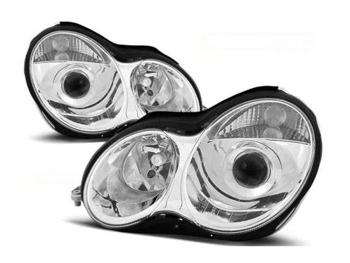 Chrome koplampen geschikt voor Mercedes W203 C-klasse, Auto-onderdelen, Verlichting, Nieuw, Mercedes-Benz, Verzenden