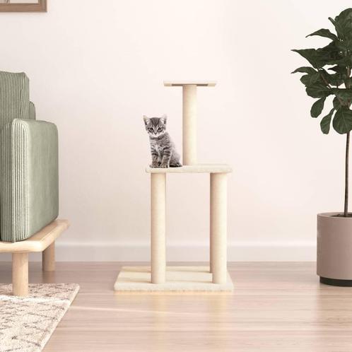 vidaXL Kattenmeubel met sisal krabpalen 85,5 cm crèmekleurig, Dieren en Toebehoren, Katten-accessoires, Nieuw, Verzenden