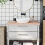 vidaXL Wastafelblad 100x50x4 cm massief beukenhout, Huis en Inrichting, Keuken | Keukenelementen, Verzenden, Nieuw, Bruin
