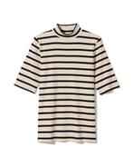HEMA Dames T-shirt Clara rib wit/zwart, Verzenden, Nieuw